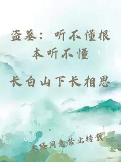 盗墓：听不懂根本听不懂